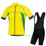 2017 Cycling Jersey Gore Bike Wear Power Alp-x pro Yellow Short Sleeve and Bib Short